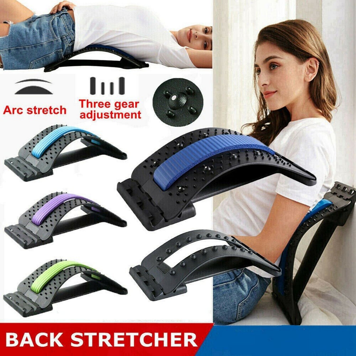 Chiropractic Magic Back Support Stretcher Device Lower And Upper Muscle Pain Relief - FlyingCart.pk