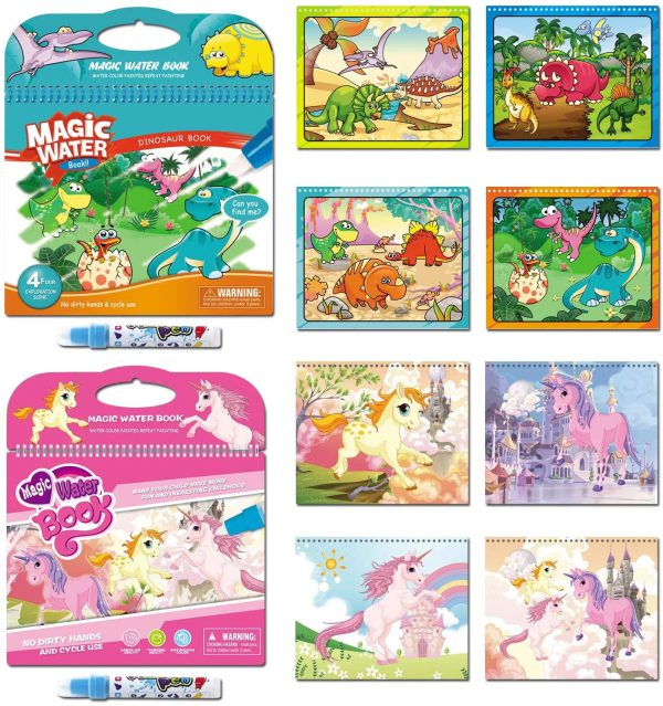 Magic Coloring Book with Water Pen (4 Pages) - Flyingcart.pk