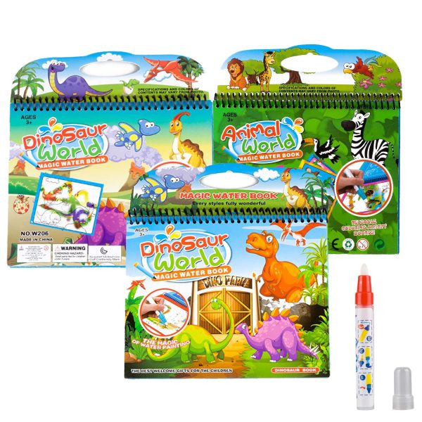 Magic Coloring Book with Water Pen (4 Pages) - Flyingcart.pk