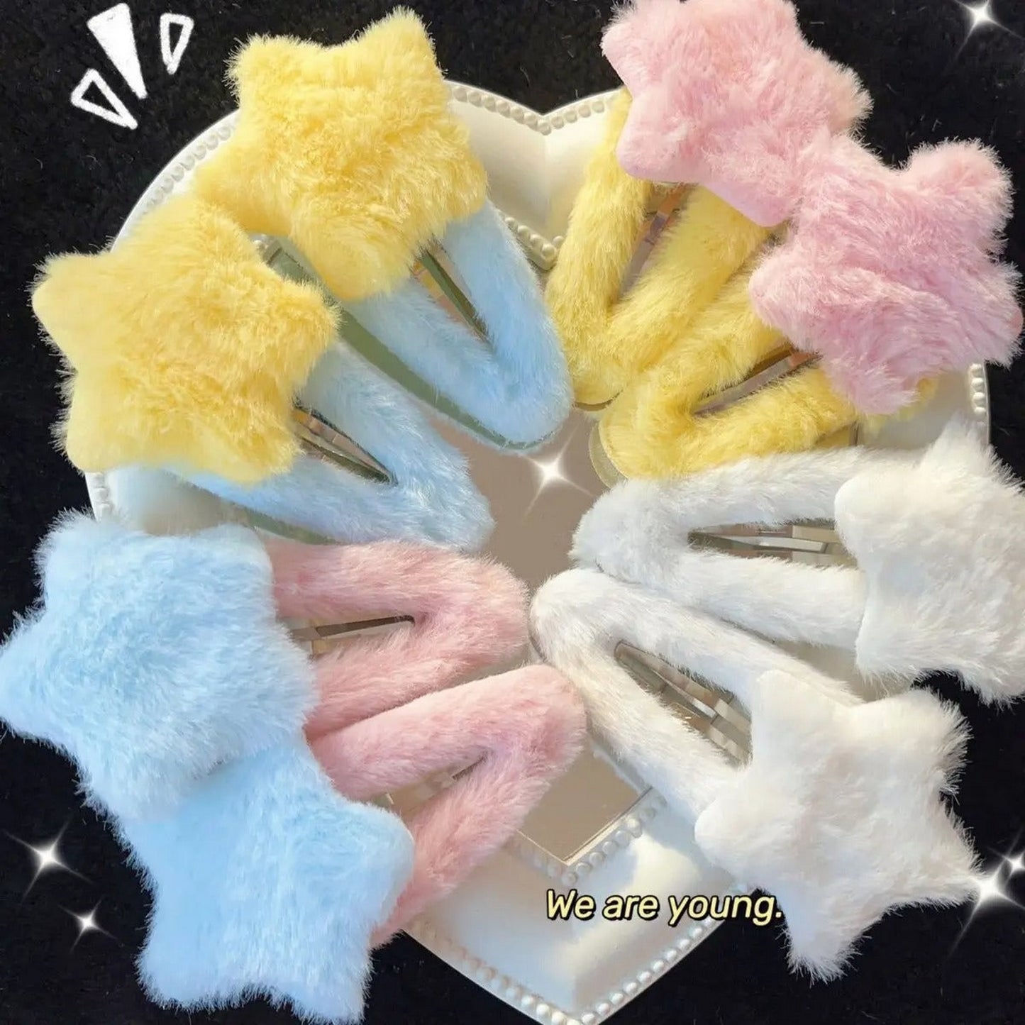 Cute Fluffy Plush Star Hair Clip - FlyingCart.pk