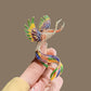 Chinese Style Cloisonne Rainbow Phoenix Shaped Metal Brooch - FlyingCart.pk