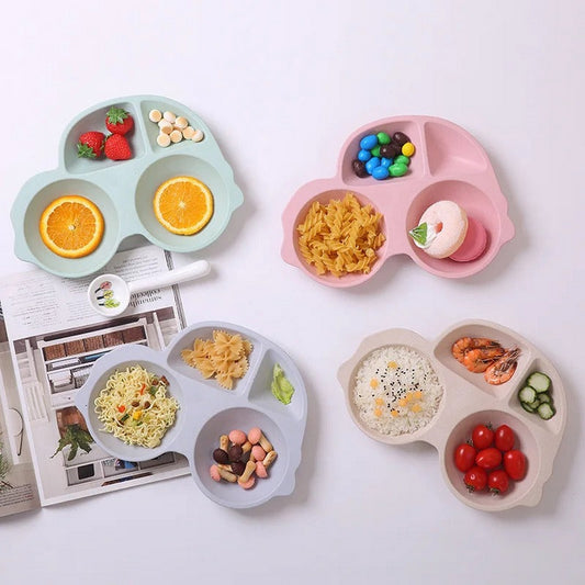 Cute Baby Car Shape Food Tray (Pack Of 2) - FlyingCart.pk
