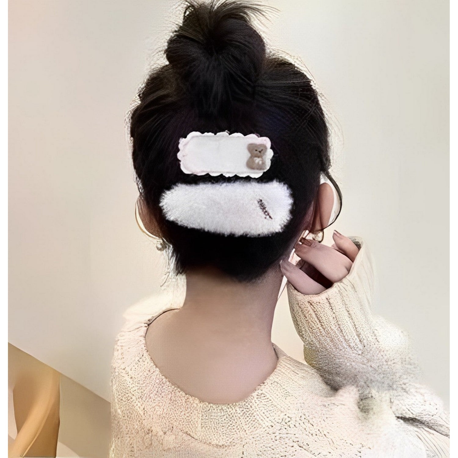 Winter Plush Hair Clips Women's Side Bangs (Hand Made) 10 Pcs - FlyingCart.pk