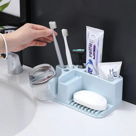 Plastic Wall Mounted Toothbrush And Soap Holder - FlyingCart.pk