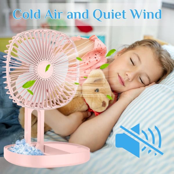 Mini 2-in-1 Portable Fan with LED Light – USB Rechargeable - Flyingcart.pk