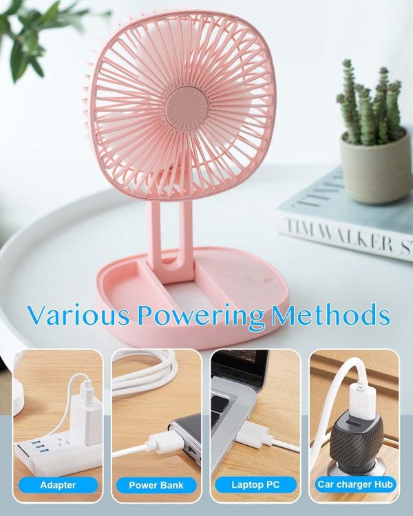 Mini 2-in-1 Portable Fan with LED Light – USB Rechargeable - Flyingcart.pk