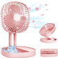 Mini 2-in-1 Portable Fan with LED Light – USB Rechargeable - Flyingcart.pk