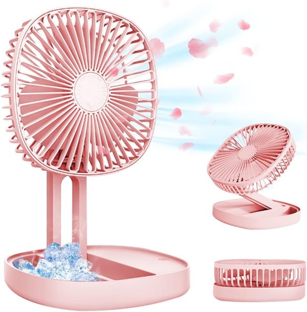 Mini 2-in-1 Portable Fan with LED Light – USB Rechargeable - Flyingcart.pk