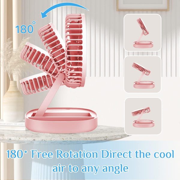 Mini 2-in-1 Portable Fan with LED Light – USB Rechargeable - Flyingcart.pk