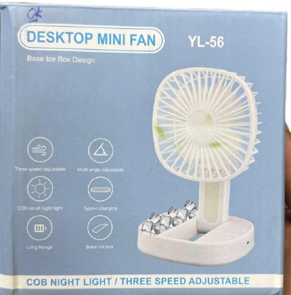 Mini 2-in-1 Portable Fan with LED Light – USB Rechargeable - Flyingcart.pk