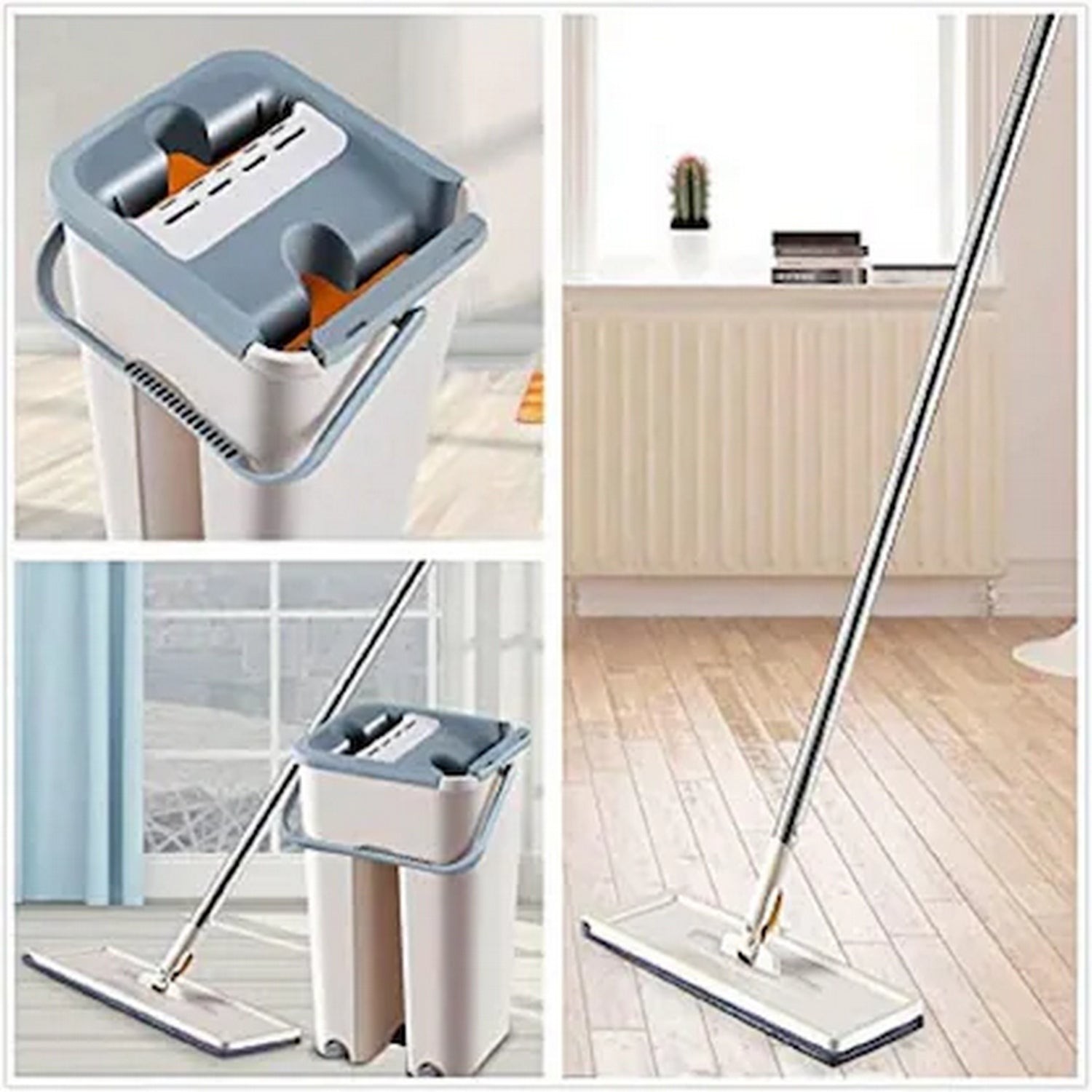 Self-Wash Squeeze Dry Flat Mop Bucket 360° 2 in 1 - FlyingCart.pk