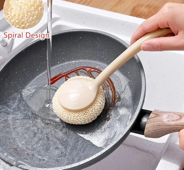multipurpose-fiber-cleaning-balls-with-long-handle-reusable-scrubbers-for-kitchen-household-cleaning-1-handle-3-balls-1-flyingcart.pk