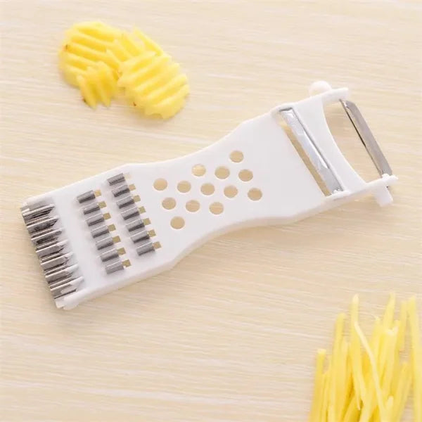 Multipurpose Vegetable & Fruit Cutter – Metal Scraper, Grater & Slicer in One - Flyingcart.pk