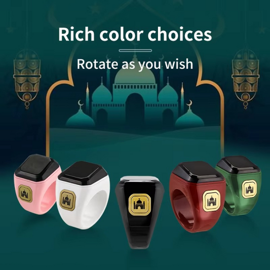 Smart Digital Tasbeeh Ring – Islamic Zikr Counter & Prayer Reminder (Random Color)-FlyingCart.pk