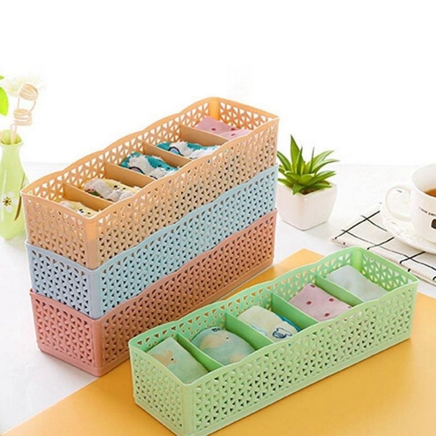 Plastic Organizer Storage Box (5 Grids) - FlyingCart.pk