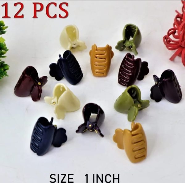 pack-of-12-hair-catchers-small-size-1-inch-multicolor-plastic-clips-for-women-girls-strong-grip-stylish-design-random-color-4-flyingcart.pk