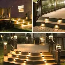 Pack of 4 Solar Outdoor Step Fence Lights - Flyingcart.pk