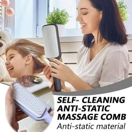 Self Cleaning Rotating Hair Comb Rotating Brush - FlyingCart.pk