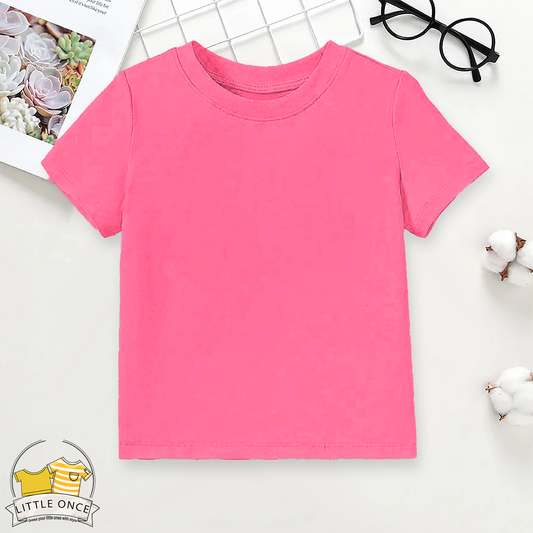 Hot Pink Kids Half Sleeves T-Shirt For Boys - FlyingCart.pk