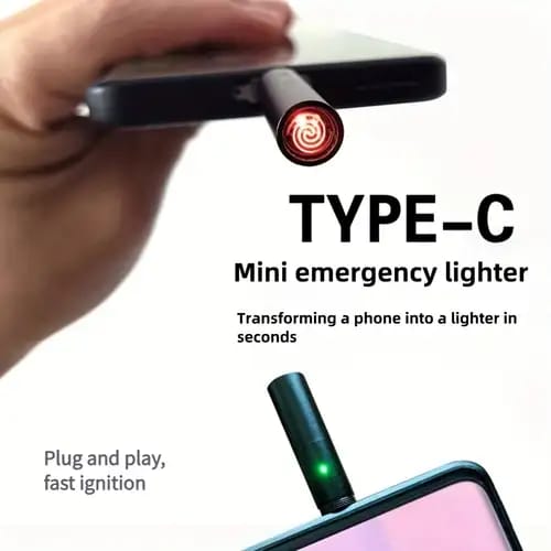Portable Cigarette Lighter – Windproof USB Rechargeable Car Lighter, One-Touch Ignite, Compact & Durable