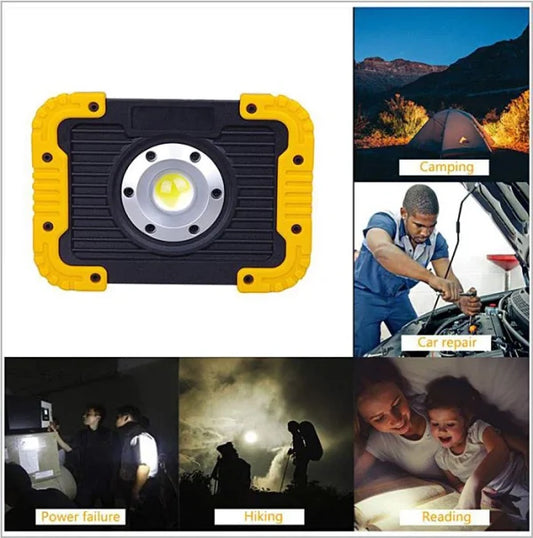 Portable COB LED Floodlight Rechargeable USB Work Lamp for Outdoor Use
