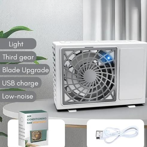 Portable Rechargeable Mini Air Cooler Fan – 3 Speed USB Personal Cooling Fan for Home, Office & Travel