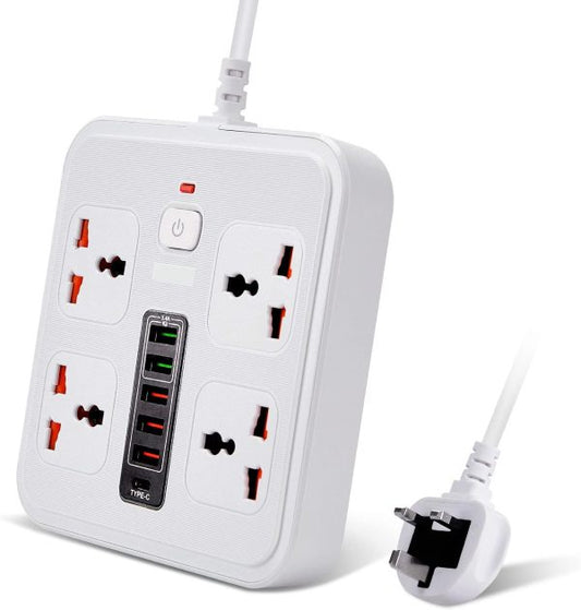 Universal Power Extension Strip with 6 Ports - Flyingcart.pk