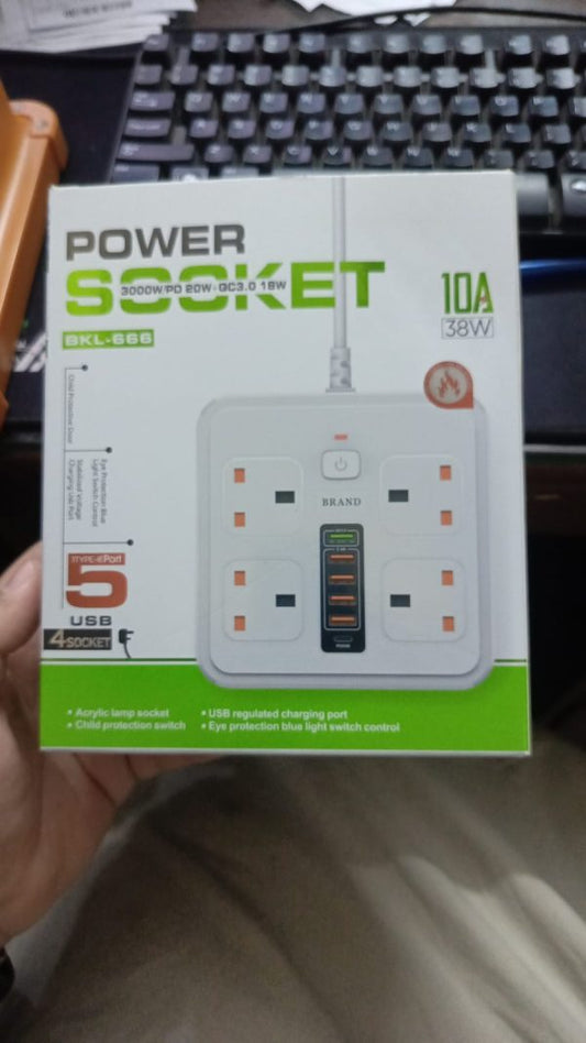 Universal Power Extension Strip with 6 Ports - Flyingcart.pk