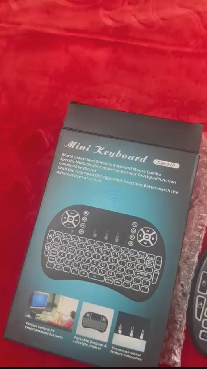 i8 2.4G Mini Wireless Keyboard with Touchpad – 7-Color Backlight - Flyingcart.pk
