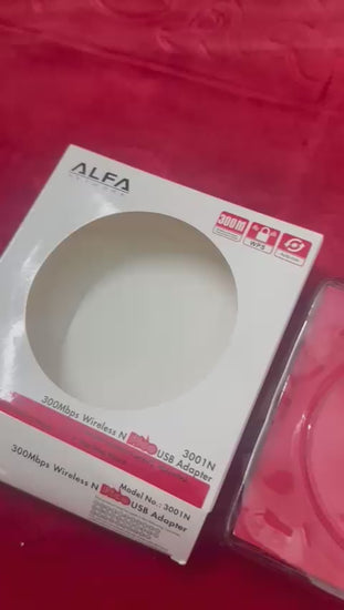 Alfa Mini USB WiFi Adapter | 300Mbps Wireless LAN Card for Computer & Laptop - Flyingcart.pk