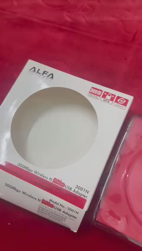 Alfa Mini USB WiFi Adapter | 300Mbps Wireless LAN Card for Computer & Laptop - Flyingcart.pk