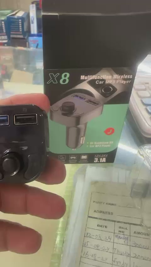 X8 – Multifunctional Car MP3 Player | Car Wireless FM Transmitter - Flyingcart.pk