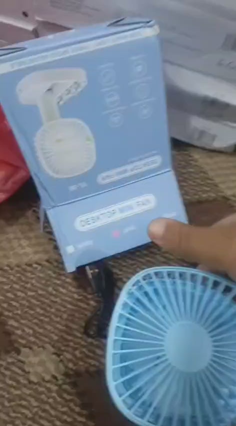 Mini 2-in-1 Portable Fan with LED Light – USB Rechargeable - Flyingcart.pk