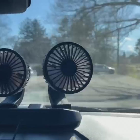 Car Fan Long Neck Double Head Adjustable V Fan For Summer - 5v/2a Usb Powered - Flyingcart.pk