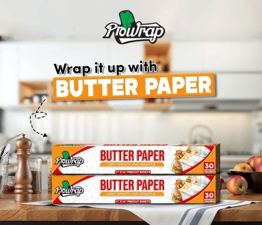 prowrap-butter-paper-9-x-14-precut-sheets-30-pcs-high-quality-waterproof-grease-resistant-food-wrap-thicker-than-market-standard-5-flyingcart.pk