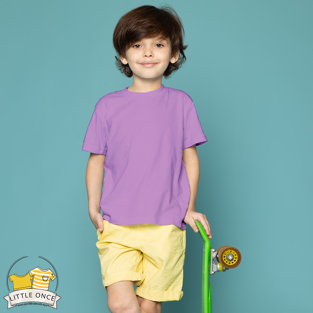 Purple Kids Half Sleeves T-Shirt For Boys - FlyingCart.pk