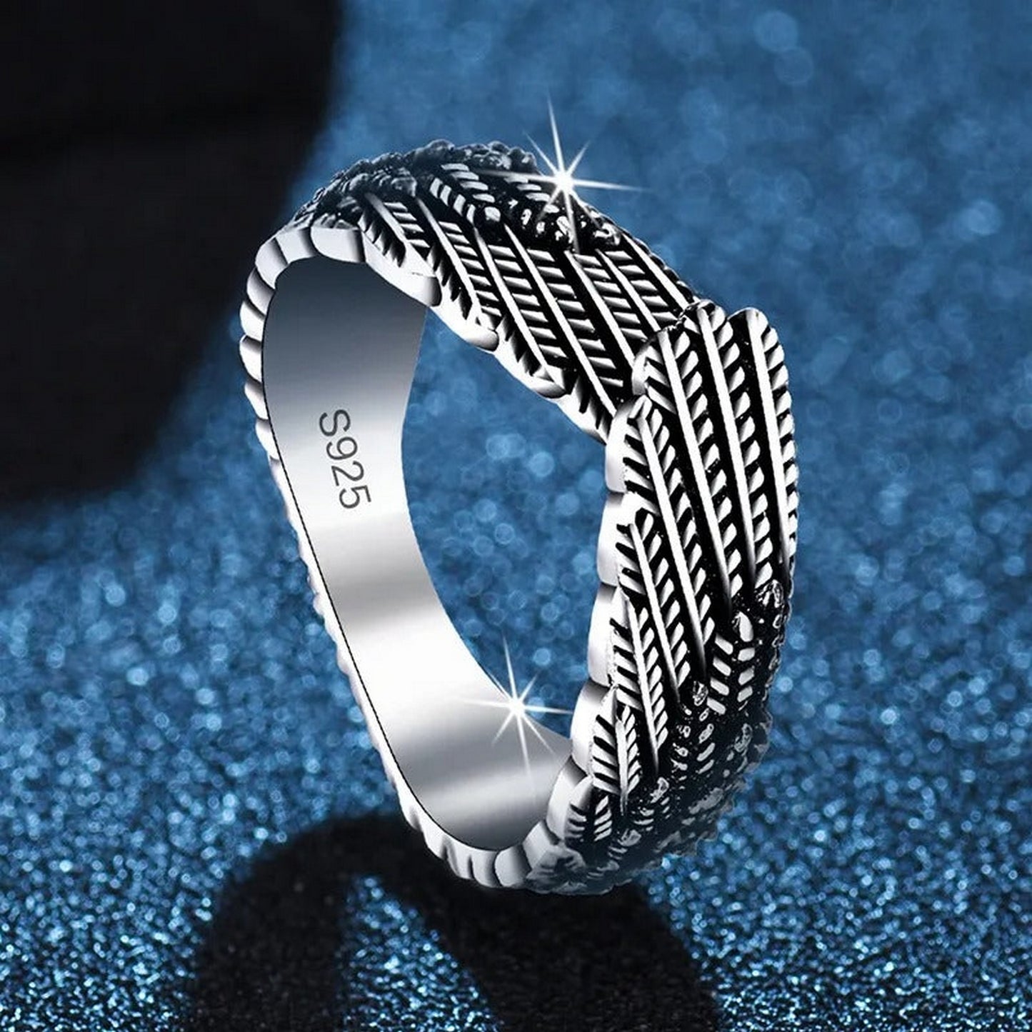 Elegant Angel Silver Wings Feather Adjustable Ring - FlyingCart.pk