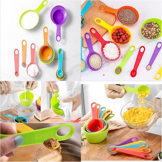 Rainbow Colors Measuring Spoon 10pcs Set - FlyingCart.pk