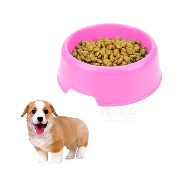 round-shaped-food-bowl-pet-plastic-food-bowl-random-color-8-inch-3-flyingcart.pk