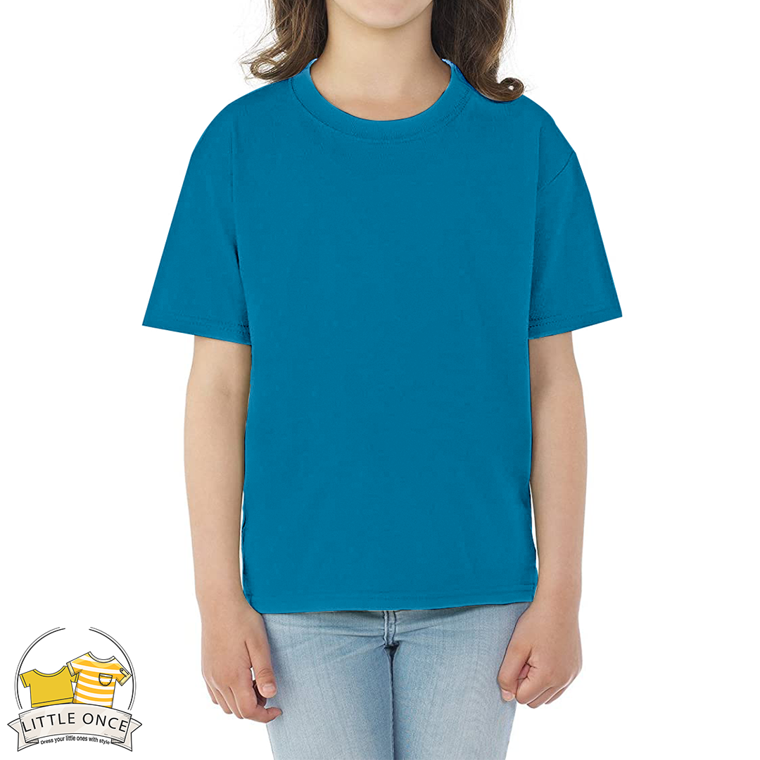 Royal Blue Kids Half Sleeves T-Shirt For Girls - FlyingCart.pk