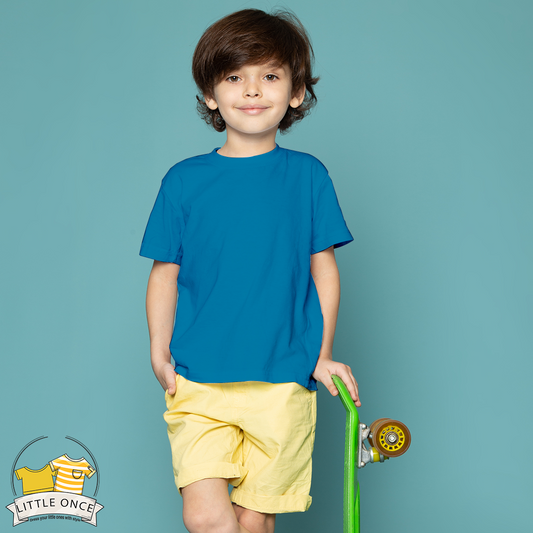 Royal Blue Kids Half Sleeves T-Shirt For Boys - FlyingCart.pk