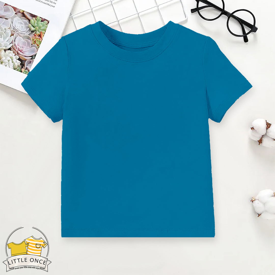 Royal Blue Kids Half Sleeves T-Shirt For Girls