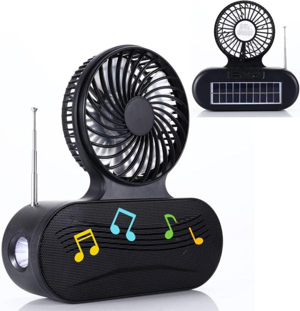 Solar Fan Bluetooth Speaker - Flyingcart.pk