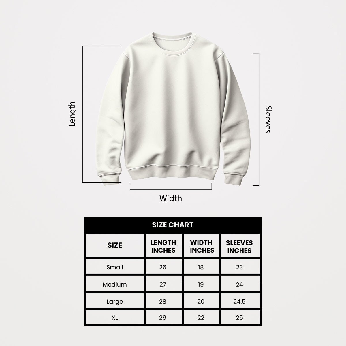 Sweat Shirt White For Men- FlyingCart.pk