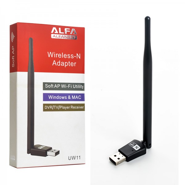 UW11 Alfa Net Wireless-N USB WiFi Adapter with Antenna - Flyingcart.pk