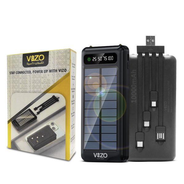 Vizo Solar-1 10000mAh Fast Powerbank - Flyingcart.pk