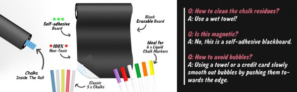 Waterproof Chalk Board Sticker (3ft X 1.3ft) - Flyingcart.pk