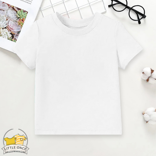 White Kids Half Sleeves T-Shirt For Boys - FlyingCart.pk