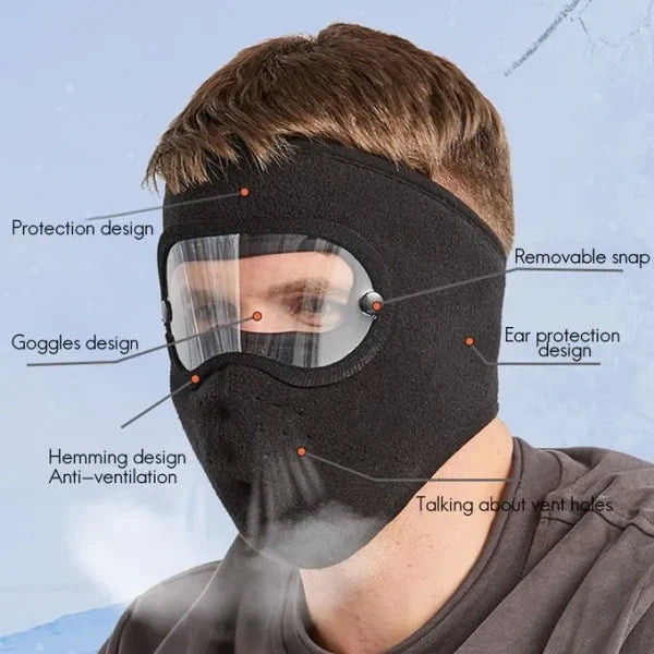 Windproof Anti-Dust Full Face Mask – Winter Cycling & Ski Goggles Hat Cap - Flyingcart.pk