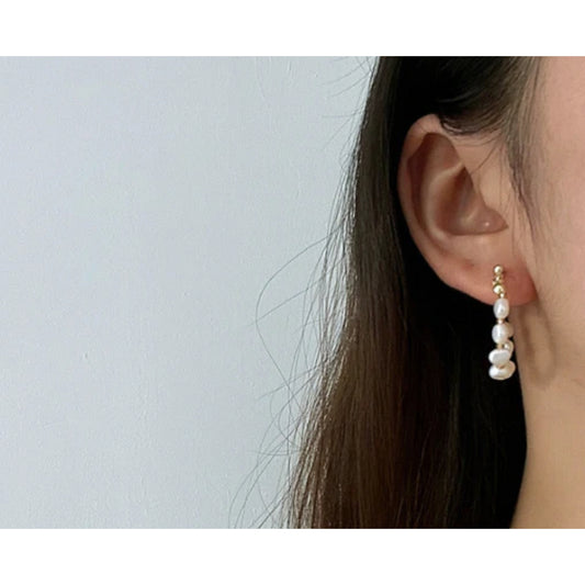 Fashion Jewellery Drop Earrings Stylish Baroque Pearl Earrings - FlyingCart.pk